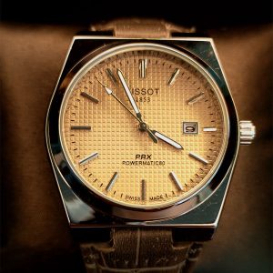Tissot PRX Powermatic 80 Automatic – Beige Dial with Crocodile Leather Strap